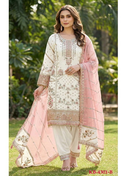 Kb 4301 Heavy Faux Georgette Top With Bottom Dupatta Bulk Orders In India